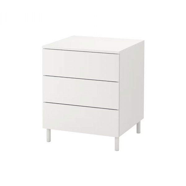 Chest Of 3 Drawers, White/fonnes White