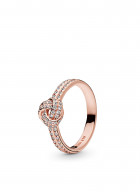 Кольцо-пазл Pandora из розового золота с сердечком